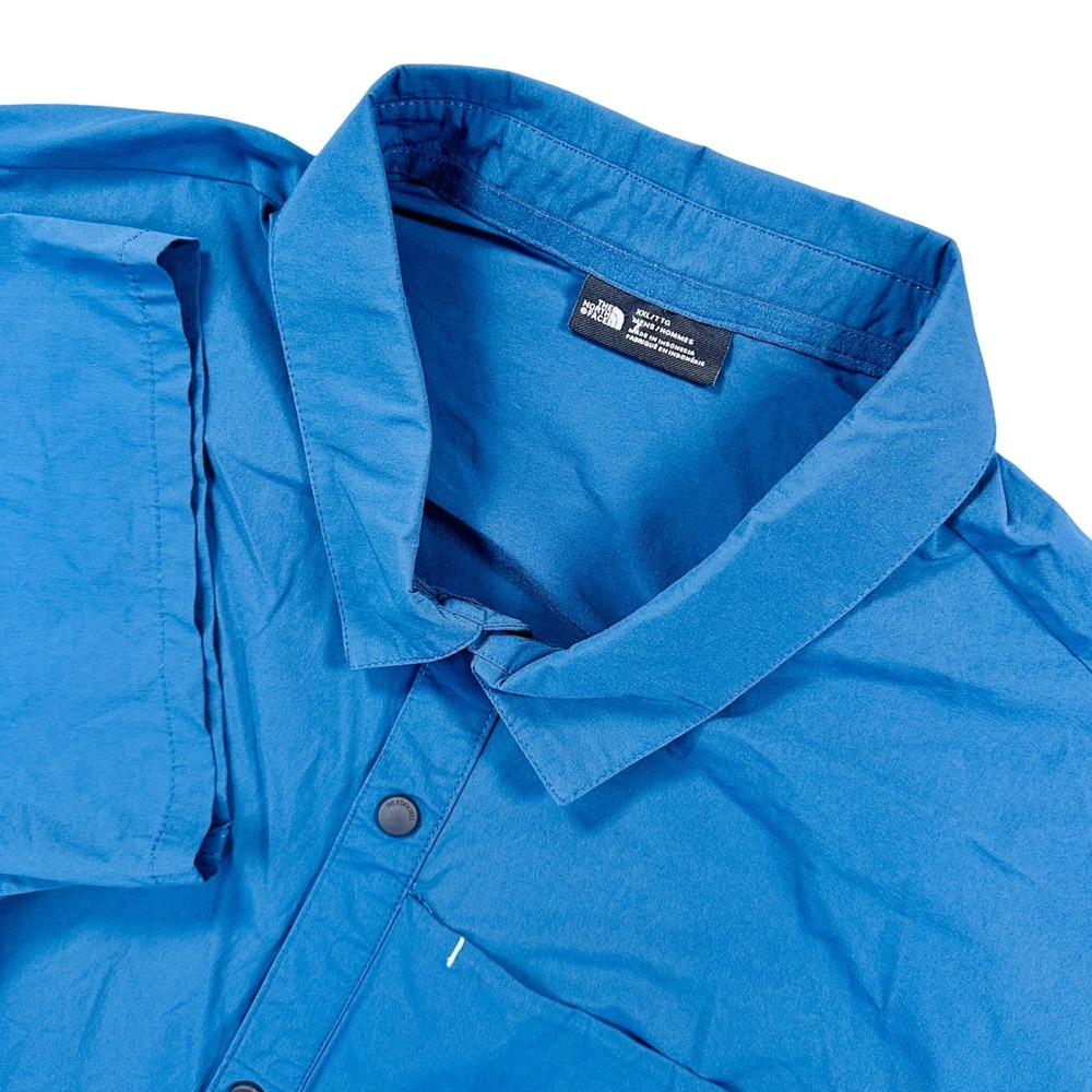 The North Face First Trail Snap Shirt Men's 2XL Blue Tech Stretch Outdoor Travel